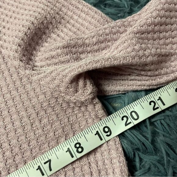 Anthropologie Eri + Ali Tallie Waffle Thermal Peplum Top Size L - Picture 5 of 6